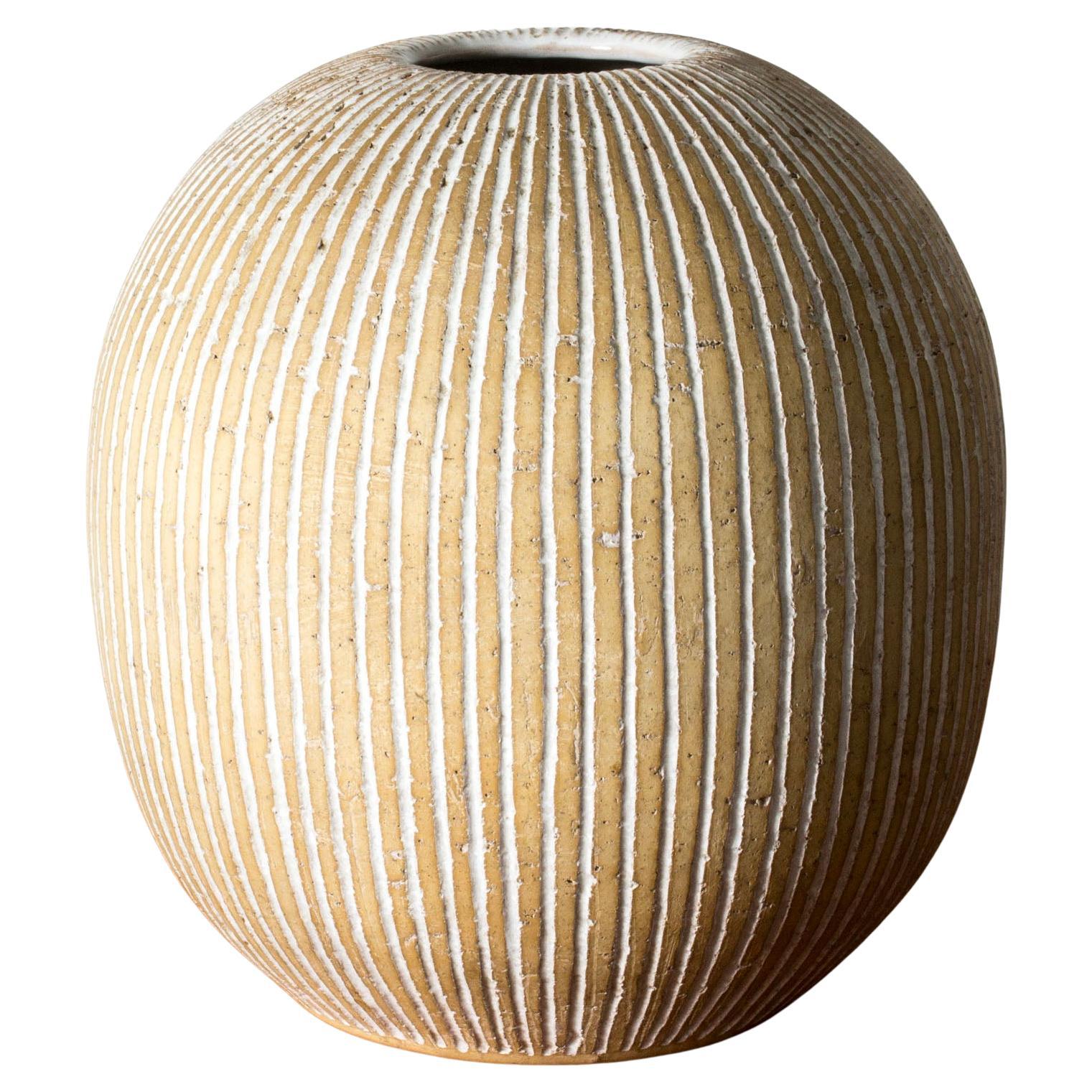 Vaso in gres della metà del secolo scorso di Edgar Böckman, Svezia, anni '30 in vendita