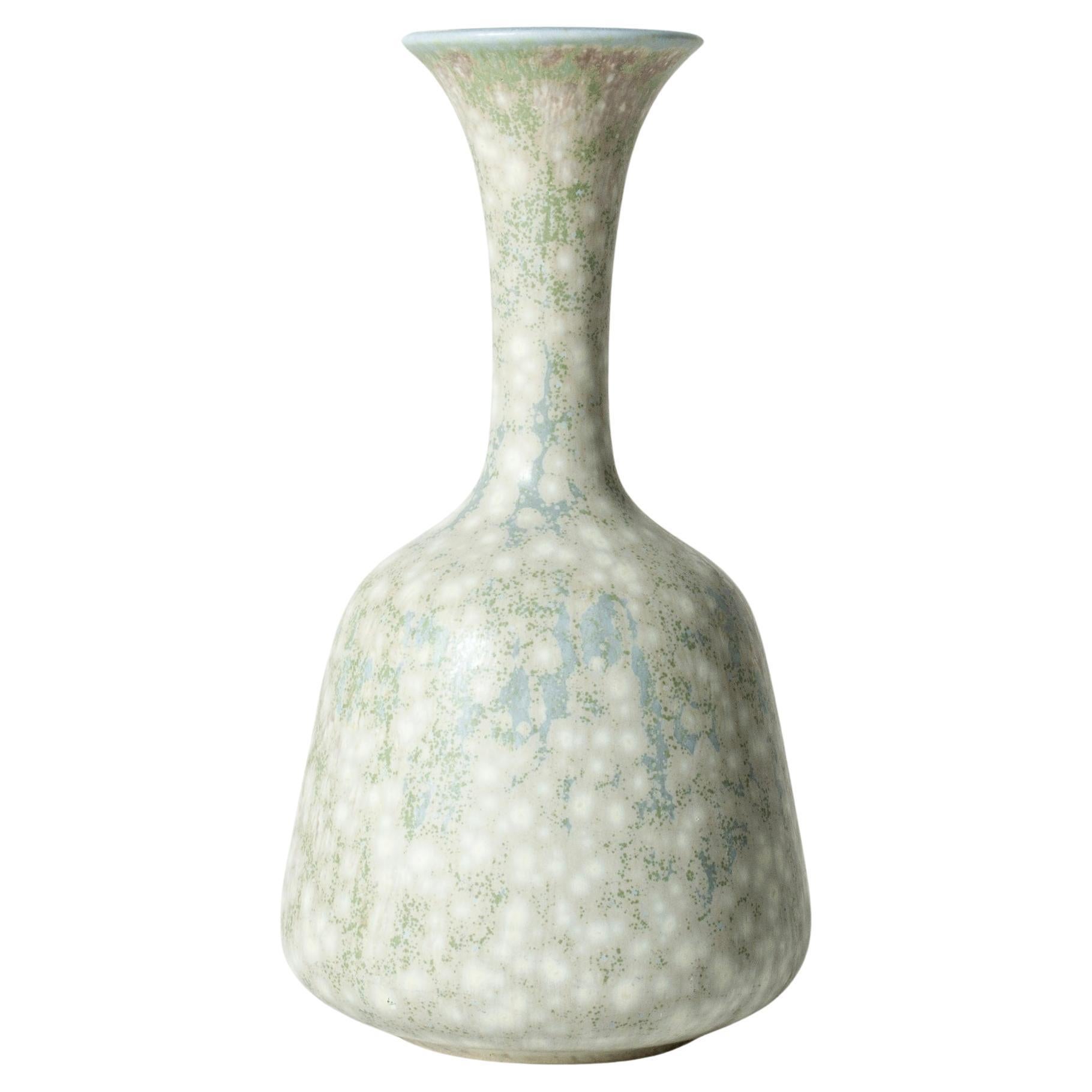 Midcentury Stoneware Vase by Gunnar Nylund for Rörstrand, Sweden, 1940s For Sale