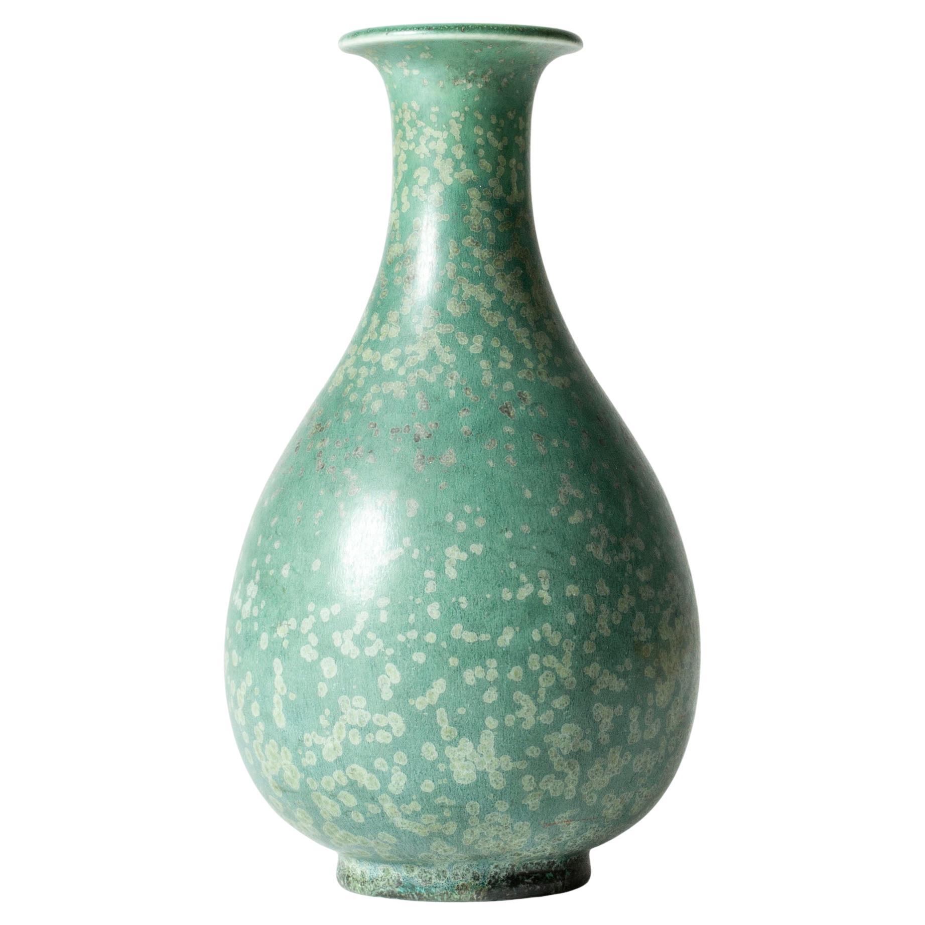 Vaso in gres di metà secolo di Gunnar Nylund per Rörstrand, Svezia, anni '1940