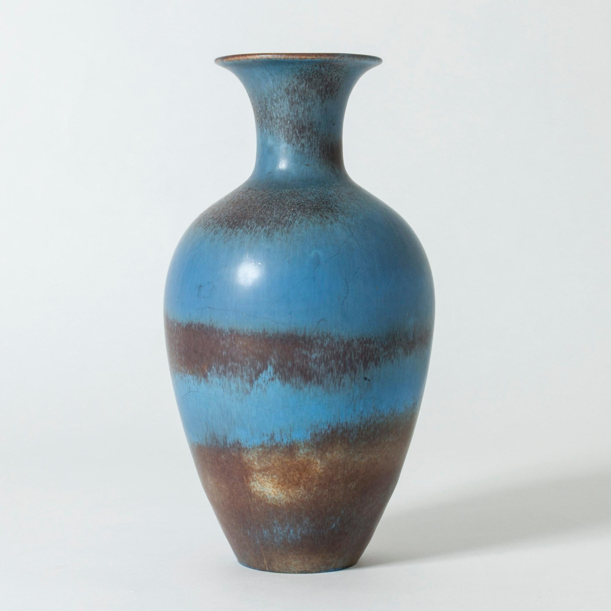 Scandinavian Modern Midcentury Stoneware Vase by Gunnar Nylund for Rörstrand, Sweden, 1950s