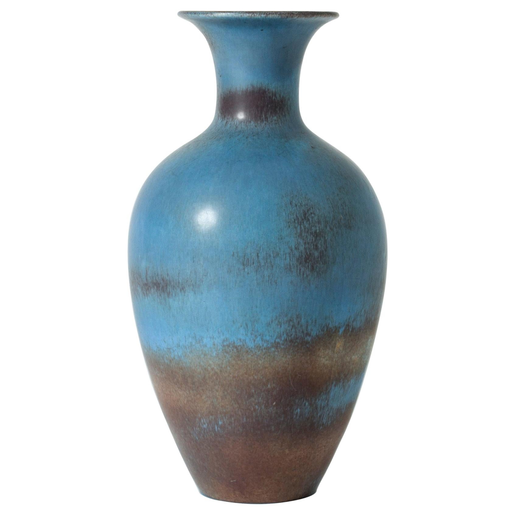 Midcentury Stoneware Vase by Gunnar Nylund for Rörstrand, Sweden, 1950s
