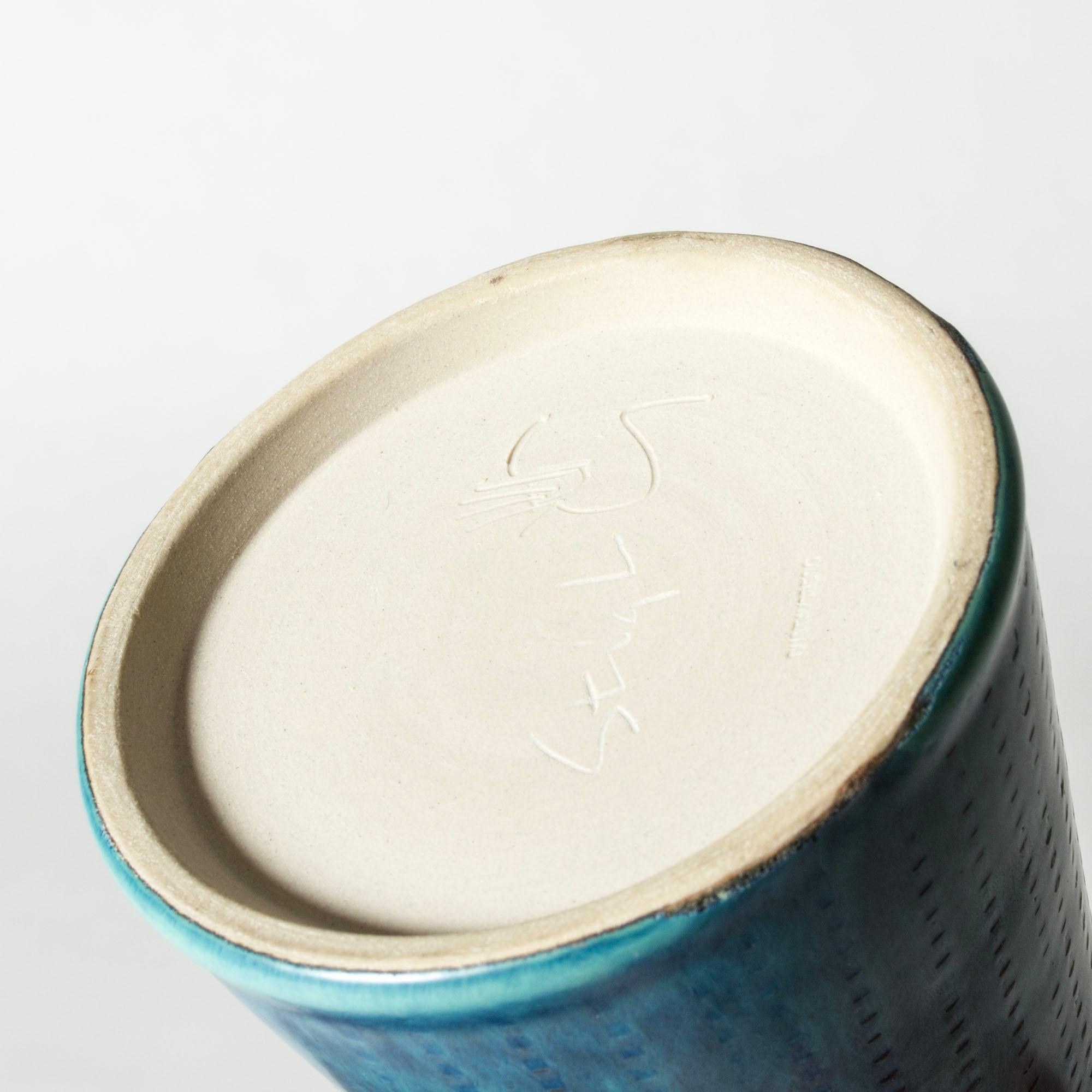 Grès porcellanato Vaso in gres della metà del secolo scorso di Stig Lindberg, Gustavsberg, Svezia, anni '1960 in vendita