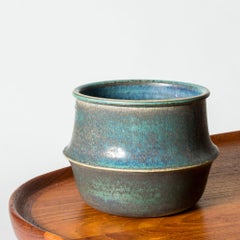 Vaso in gres della metà del secolo scorso di Stig Lindberg, Studio Gustavsberg, Svezia, 1963