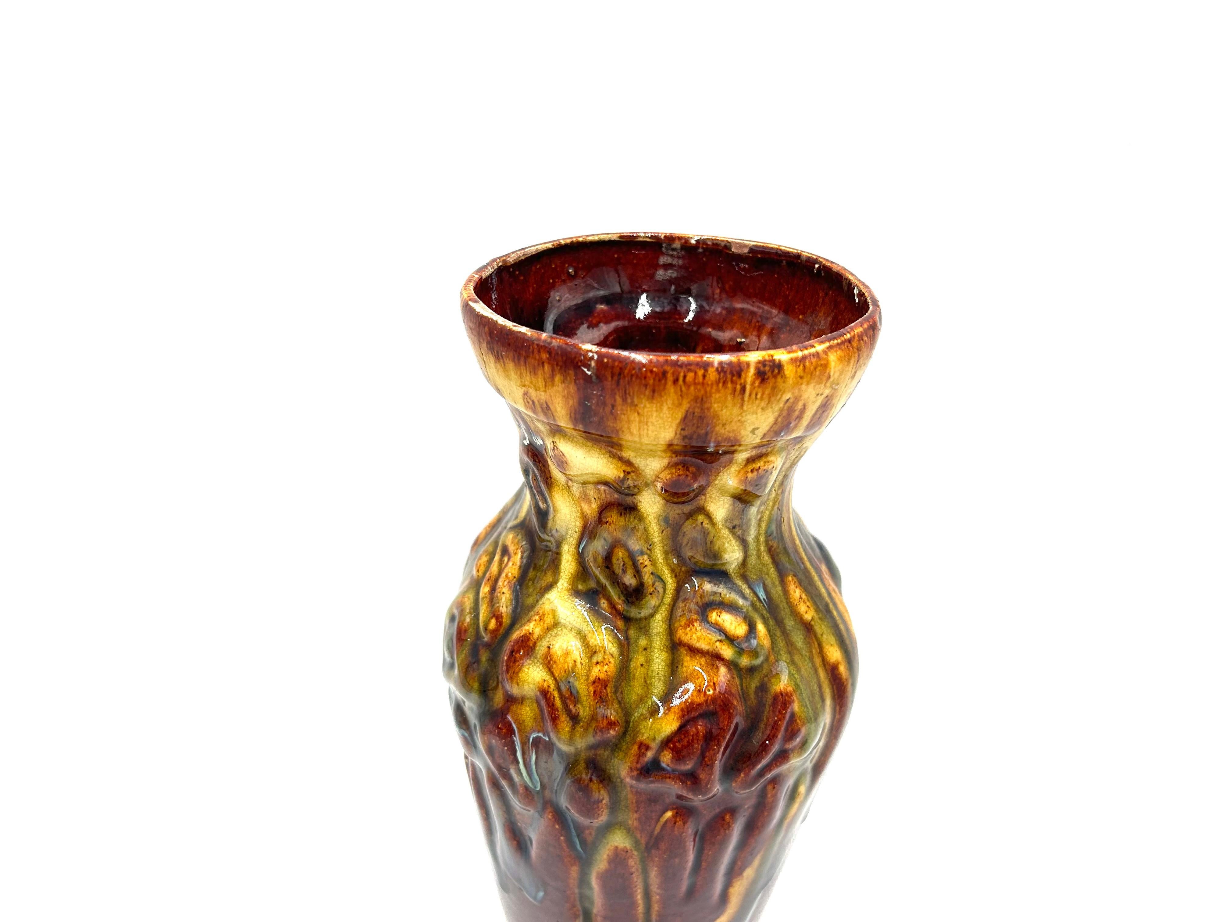 Polish Midcentury Stoneware Vase from 1950s For Sale
