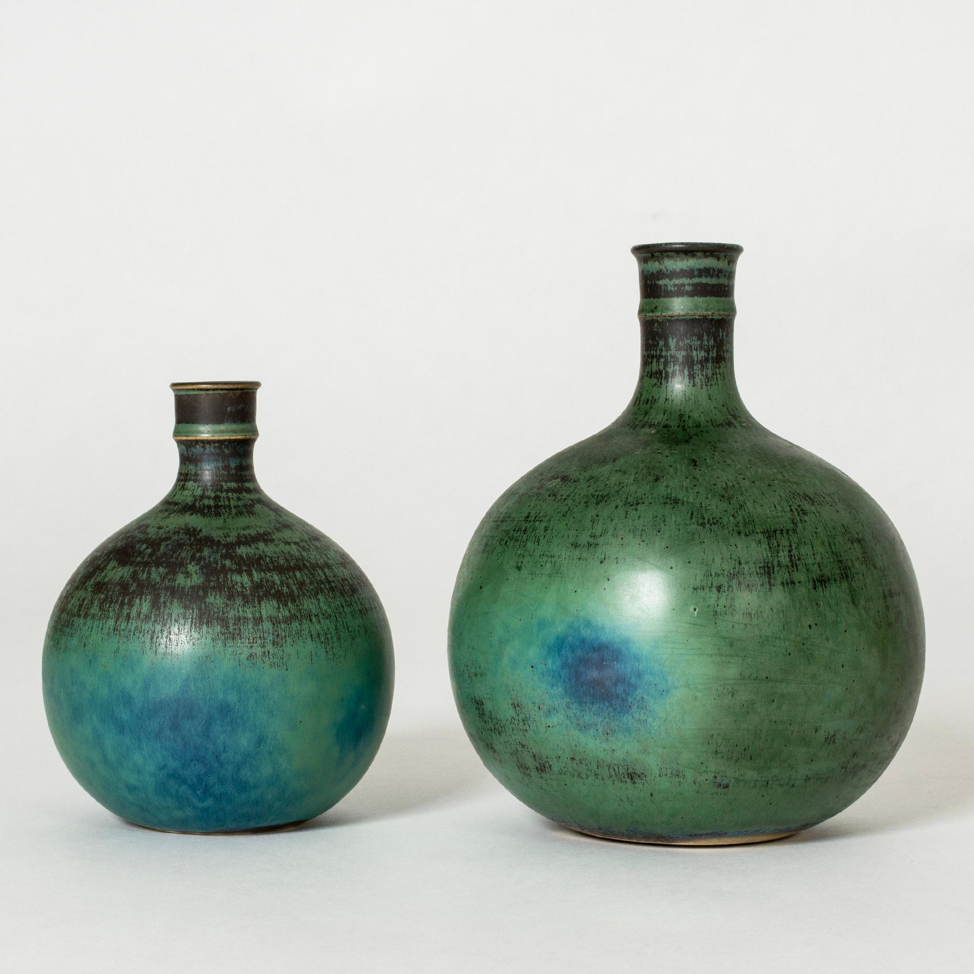 Swedish Midcentury Stoneware Vases by Stig Lindberg, Gustavsberg, Sweden, 1960s For Sale