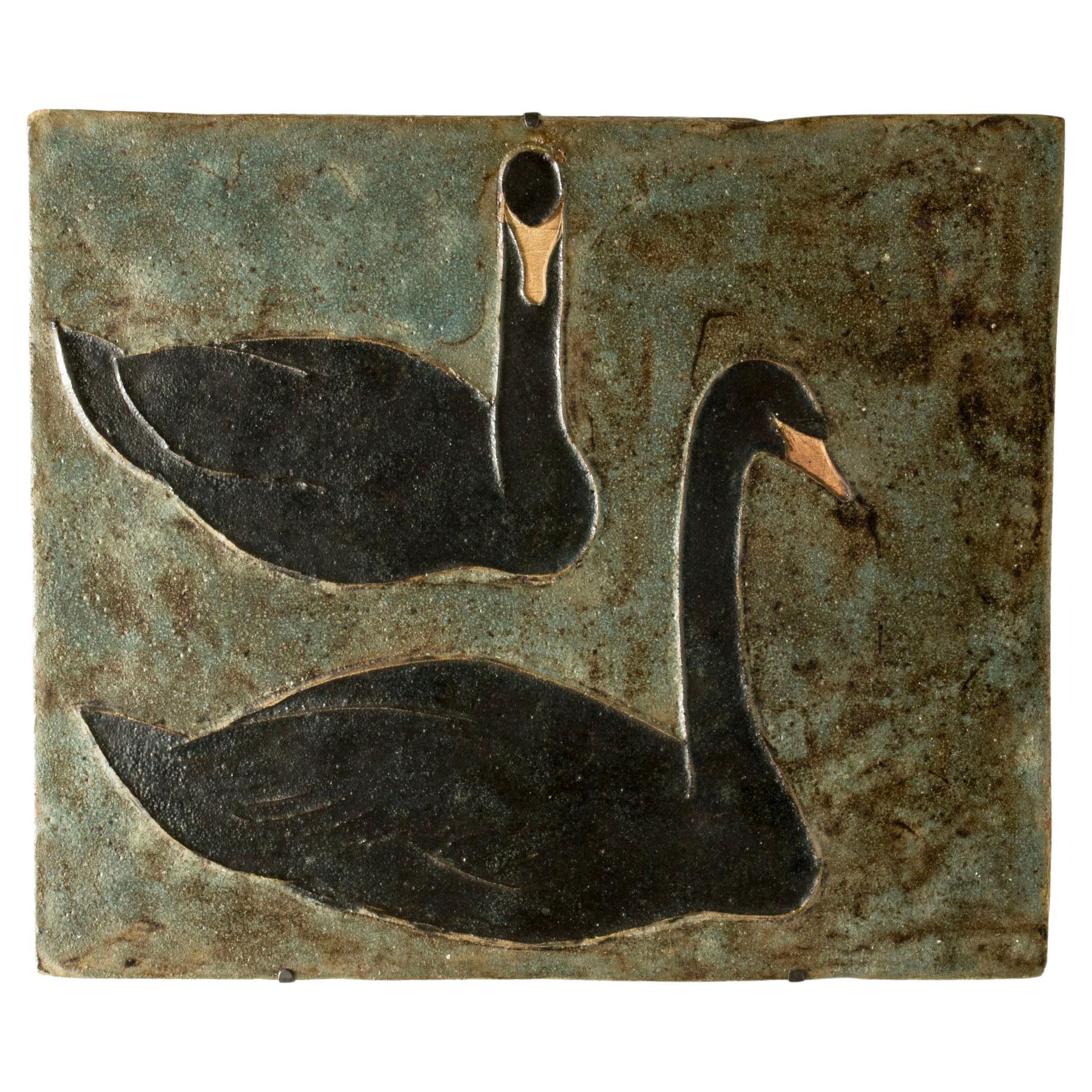 Midcentury Stoneware Wall Piece by Michael Schilkin, Arabia, Finland, 1940s