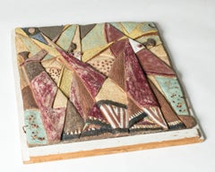 Pezzo da parete in gres della metà del secolo scorso di Tyra Lundgren, Gustavsberg, anni '40