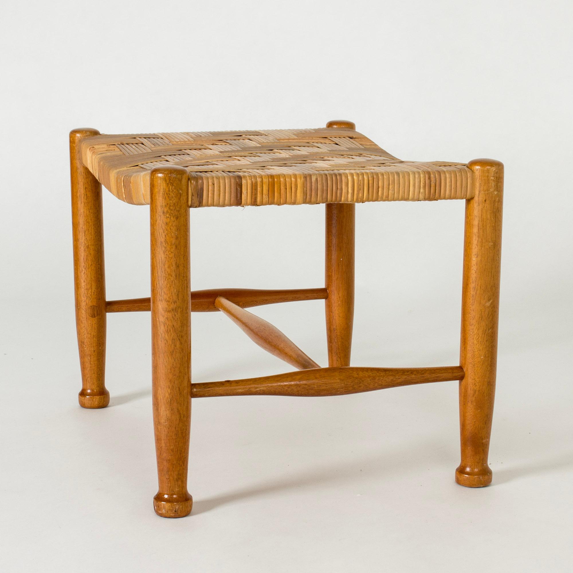 Midcentury stool by Josef Frank, Svenskt Tenn, Sweden, 1950s In Good Condition For Sale In Stockholm, SE