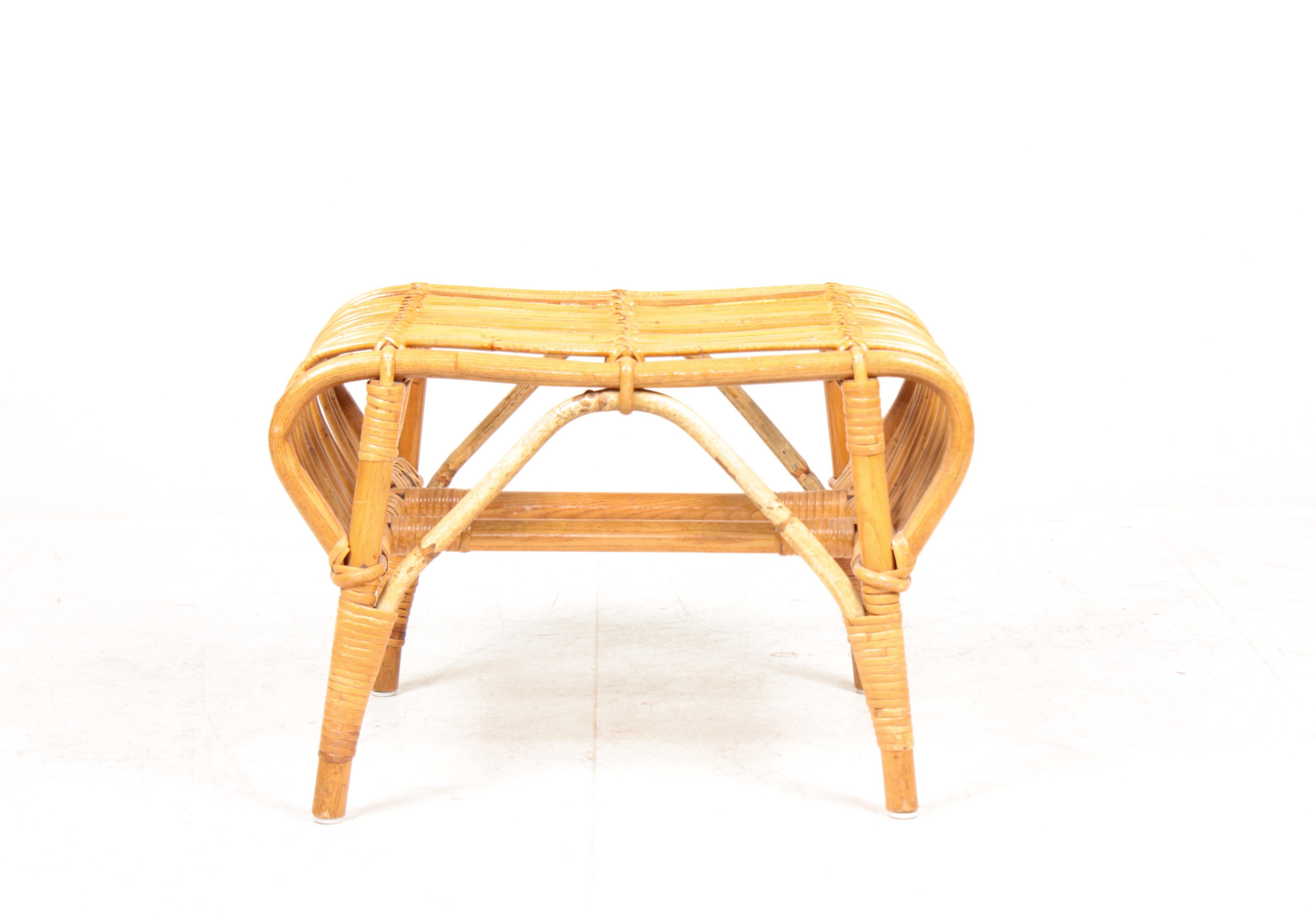 Mid-20th Century Mid-Century Stool in Bamboo by Wengler, Made in Denmark, 1950s