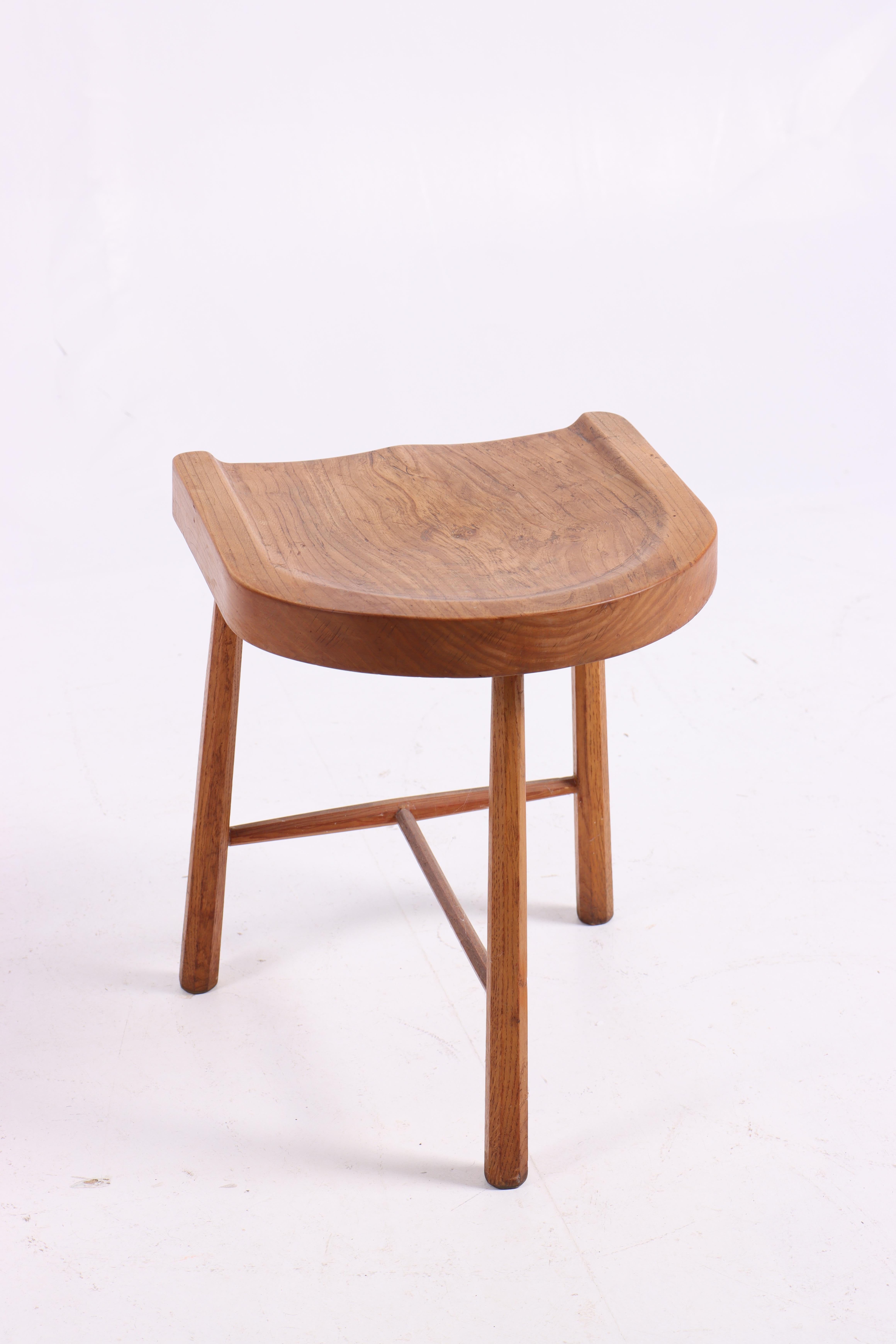Stool in patinated oak, designed made by a danish cabinetmaker.