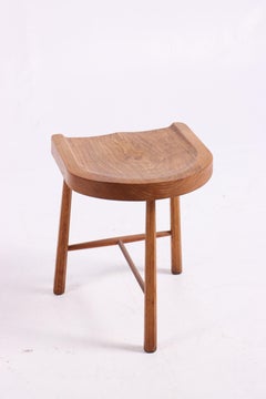 Tabouret en Oak Oak, fabriqué au Danemark années 1950