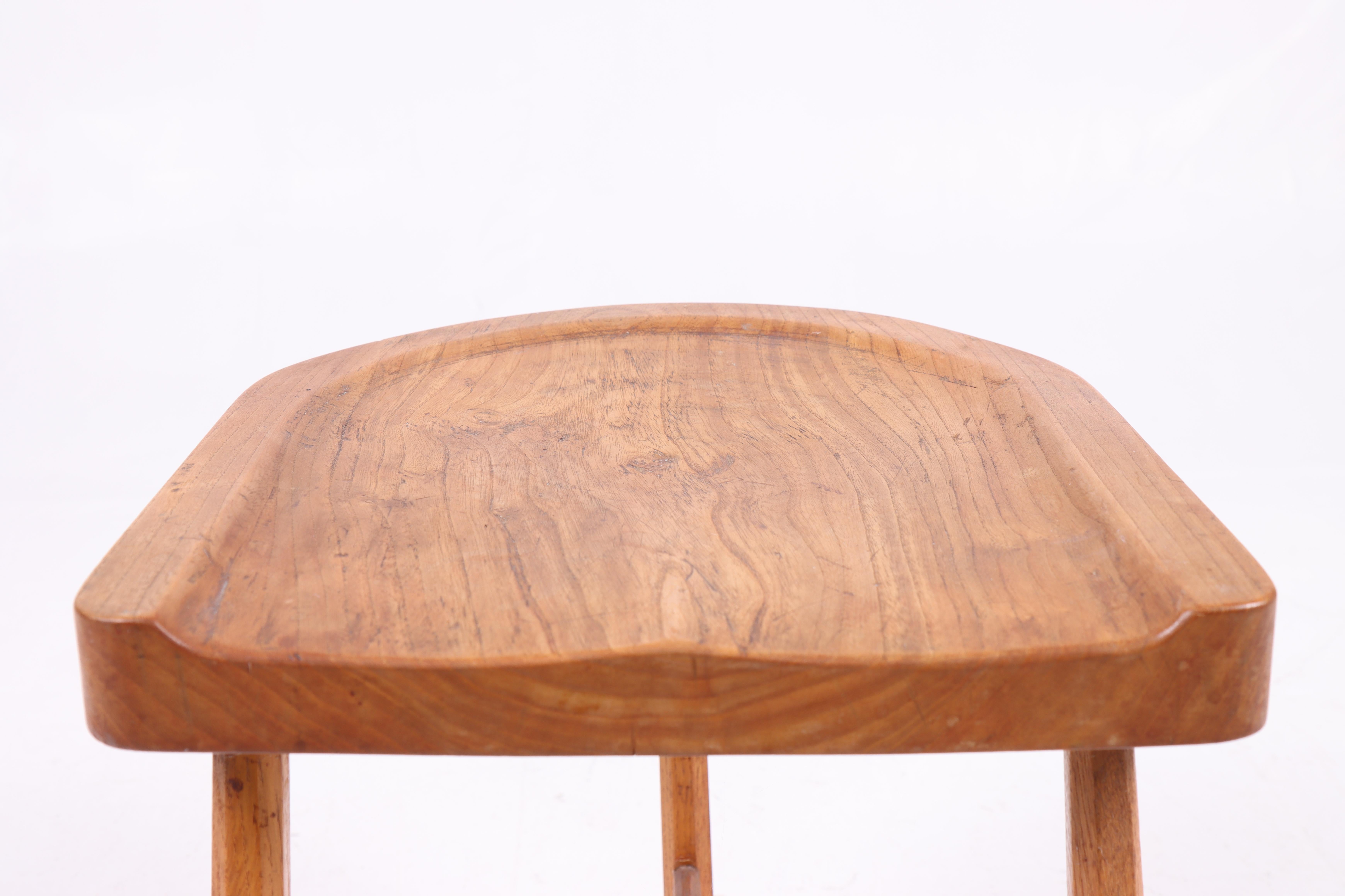 Midcentury Stool in Oak, Made in Denmark 1950s In Good Condition For Sale In Lejre, DK