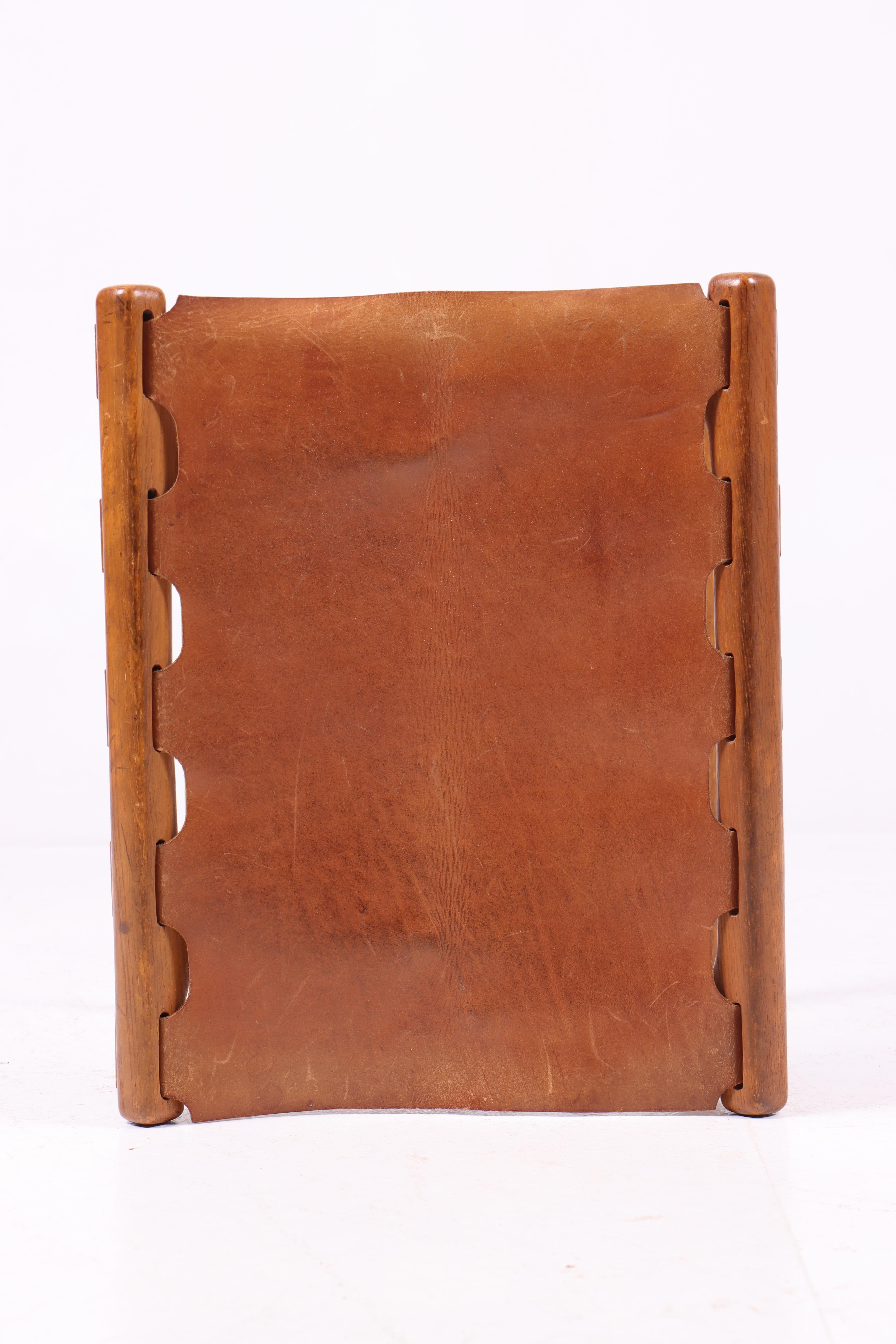 Cuir Tabouret modèle PH43 conçu par Poul Hundevad, années 1960 en vente