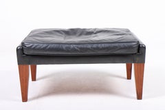 Mid-Century Hocker Modell V11 aus Leder und Palisanderholz, entworfen von Illum Wikkels