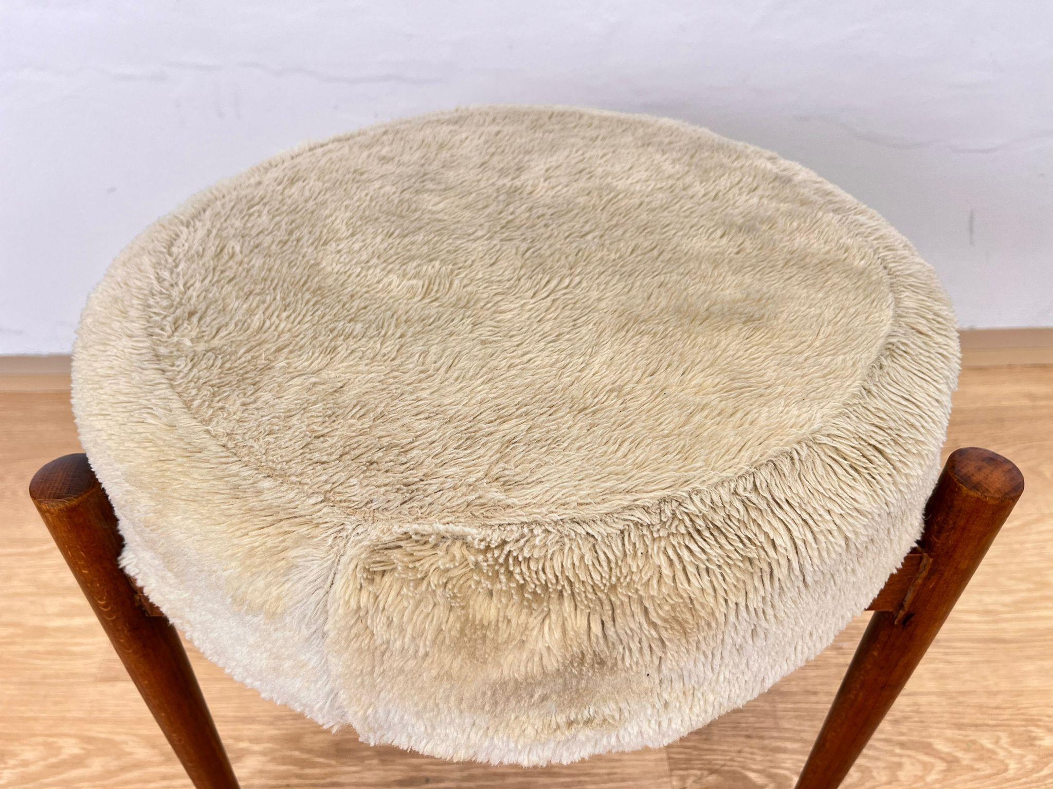 Mid-Century moderno Sgabello o tabouret di metà secolo, Danimarca, anni '60 in vendita