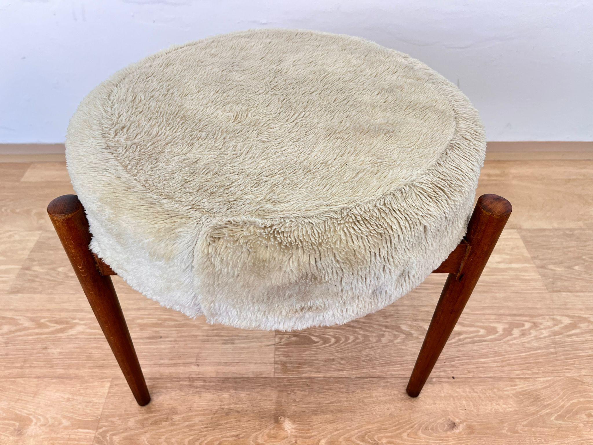 Tessuto Sgabello o tabouret di metà secolo, Danimarca, anni '60 in vendita