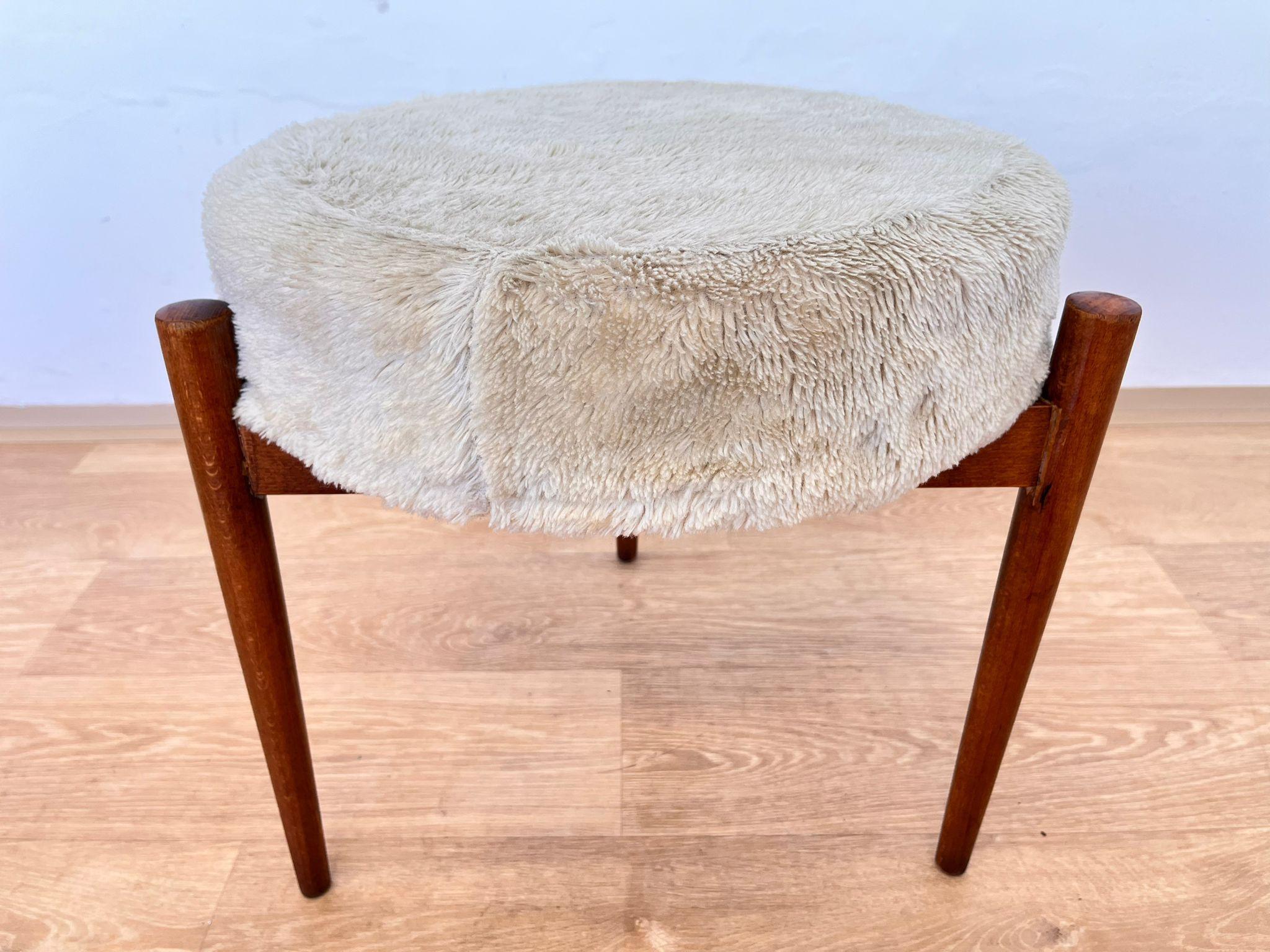 Sgabello o tabouret di metà secolo, Danimarca, anni '60 in vendita 1