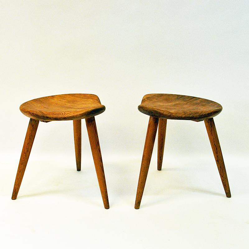 Mid-20th Century Midcentury Stool Pair by Norsk Husflid 1940 and 1960s Norway