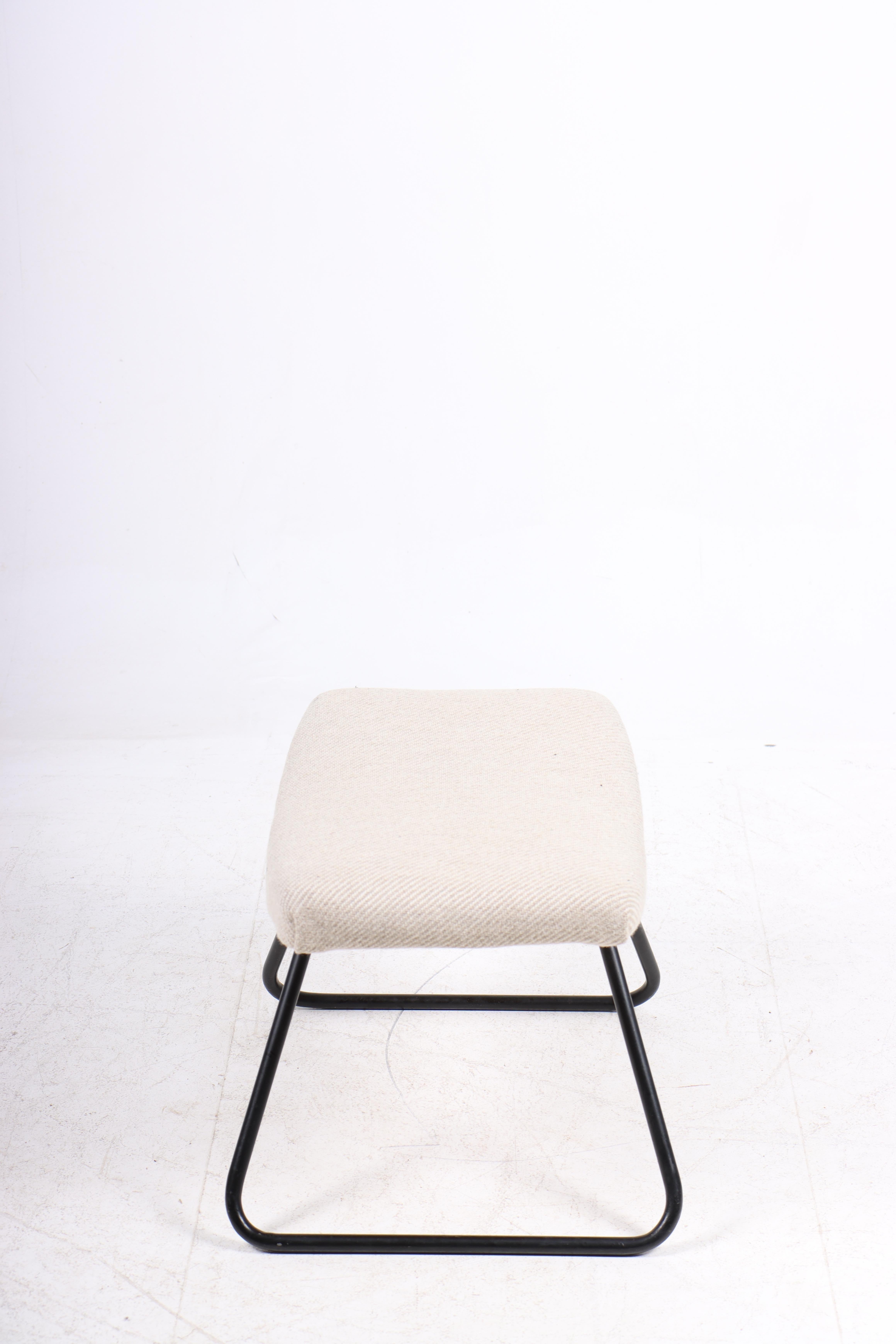 Danish Midcentury Stool with Fabric, Made in Denmark 1960s For Sale