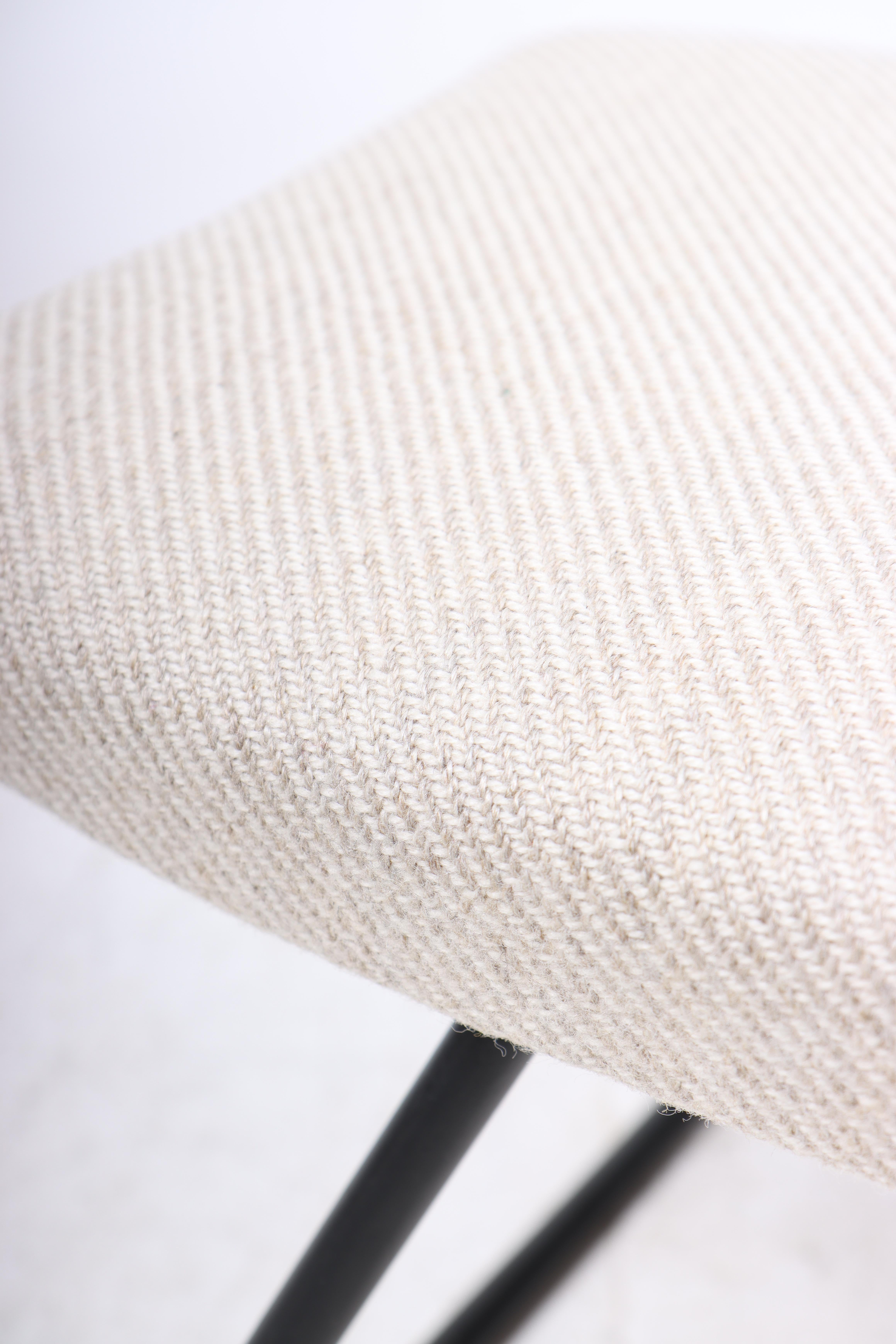 Mid-20th Century Midcentury Stool with Fabric, Made in Denmark 1960s For Sale