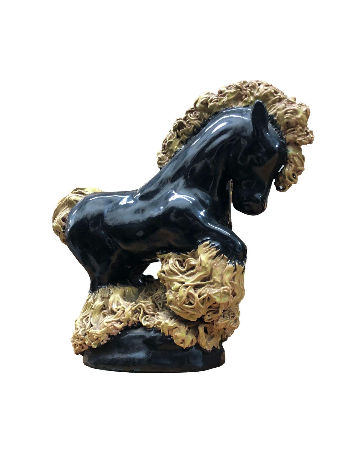 Americano Studio A Midcentury Art Pottery Cavallo Clydesdale in vendita