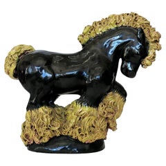 Midcentury Studio Art Pottery Clydesdale Horse