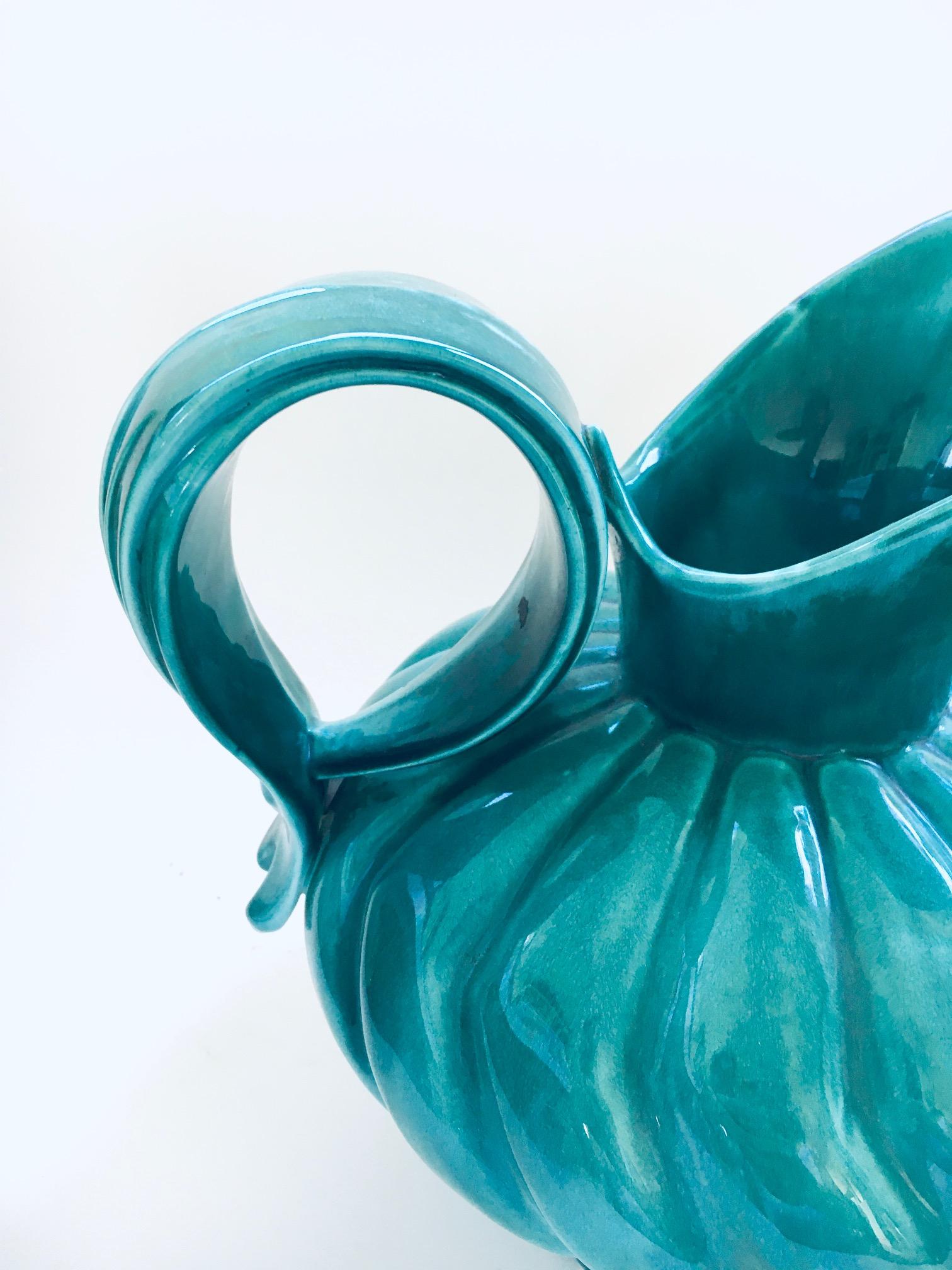 Mid-20th Century Midcentury Studio Art Pottery Duck Spout Decanter by Alexandre, Belgium 1950's For Sale