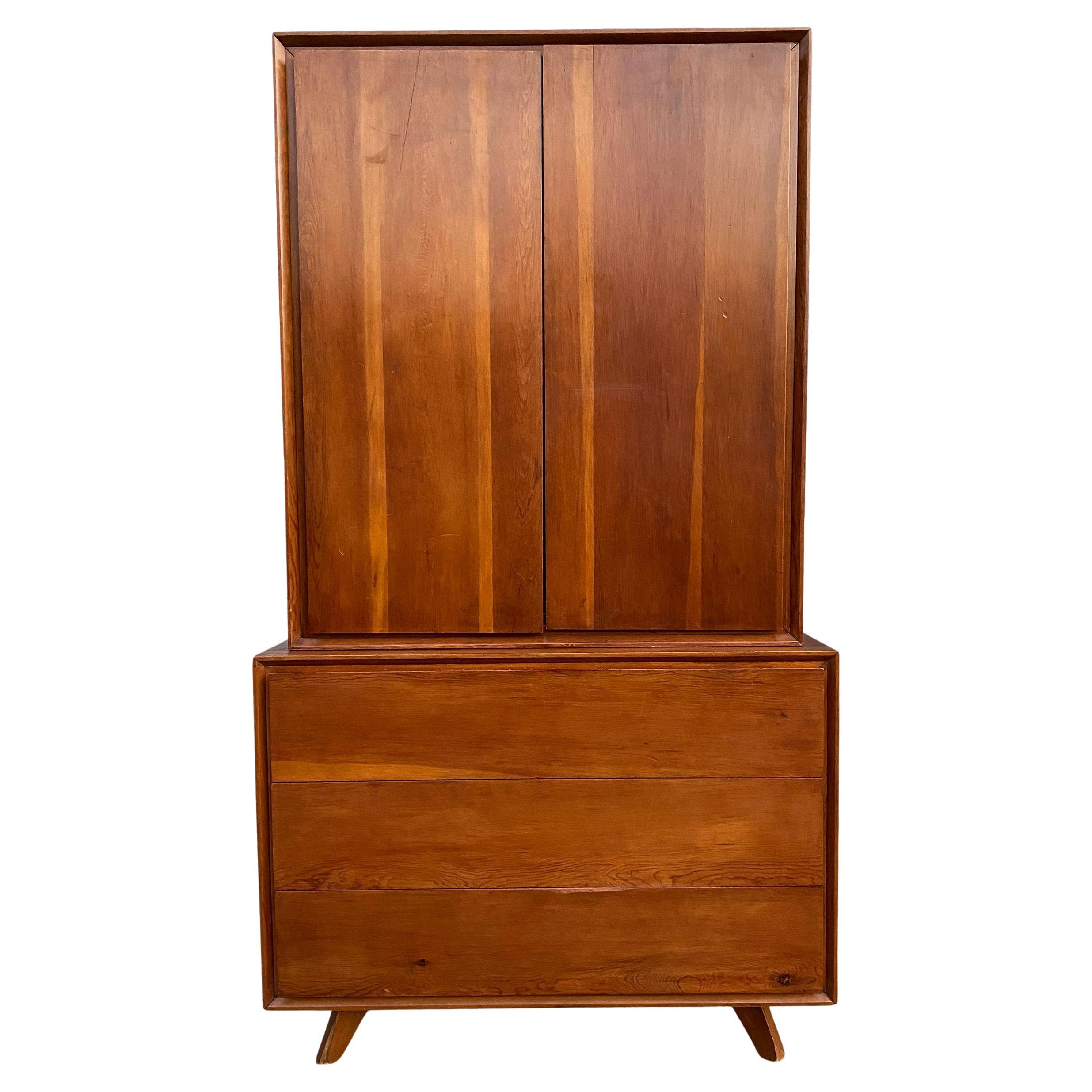 Midcentury Studio Craft Handmade Tall Dresser Wardrobe Style of Nakashima