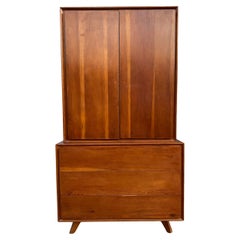 Used Midcentury Studio Craft Handmade Tall Dresser Wardrobe Style of Nakashima