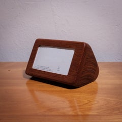 Mid-Century Studio Craft Walnut Desk Business Card Display and Holder