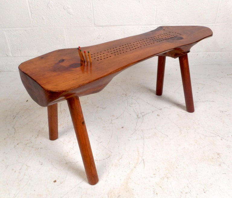 Midcentury Studio Made Live Edge Game Table
