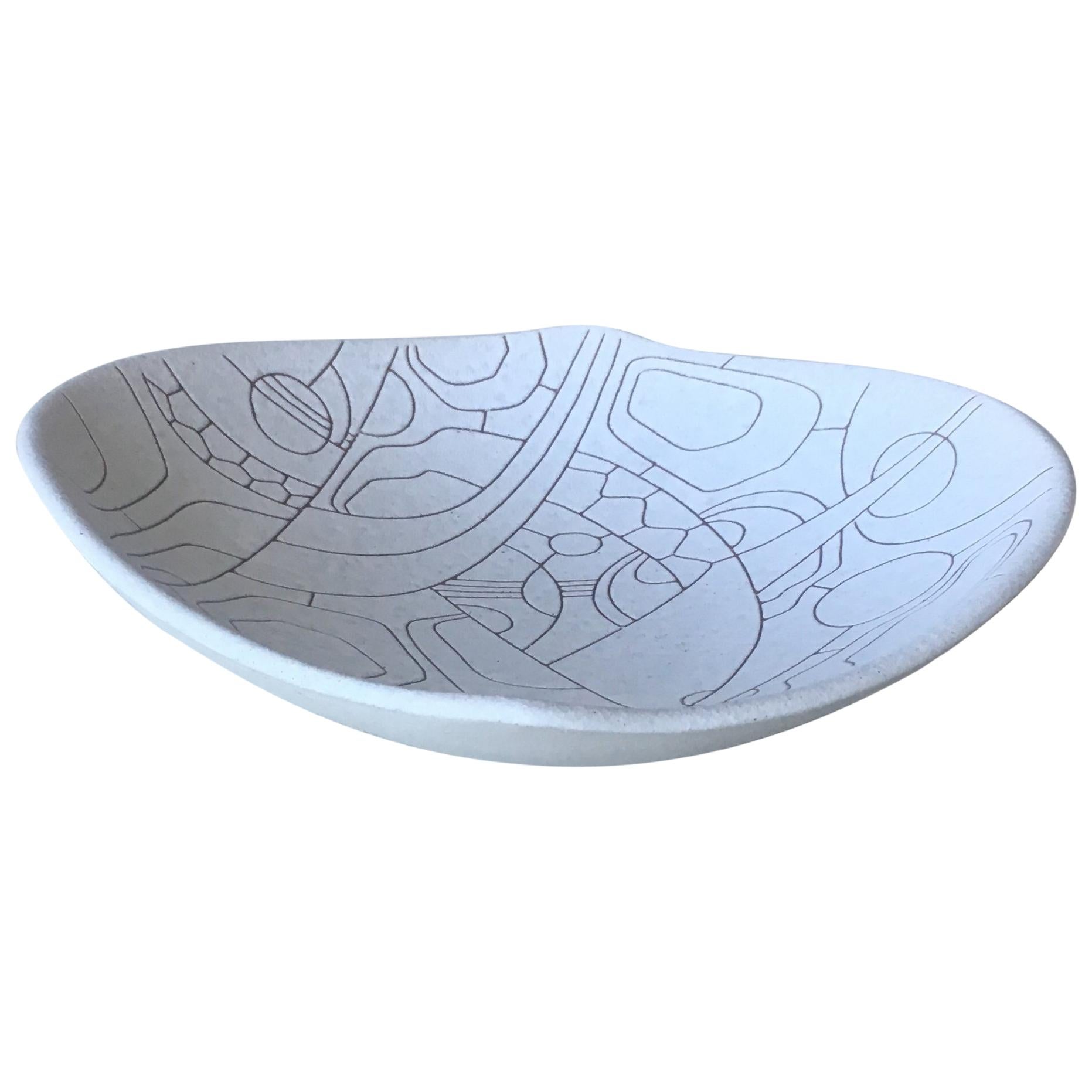 Midcentury Studio Pottery Bowl or Vide Poche, Signed For Sale