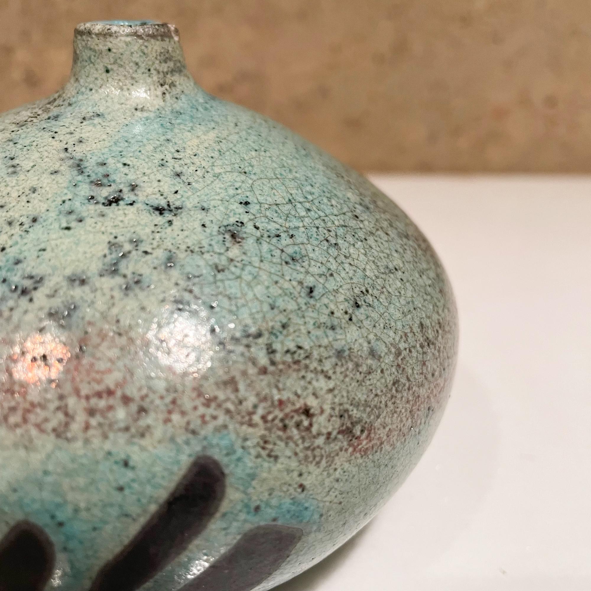 Studio Pottery Speckled Green Weed Pot Bud Vase signed Stoneware Art ...