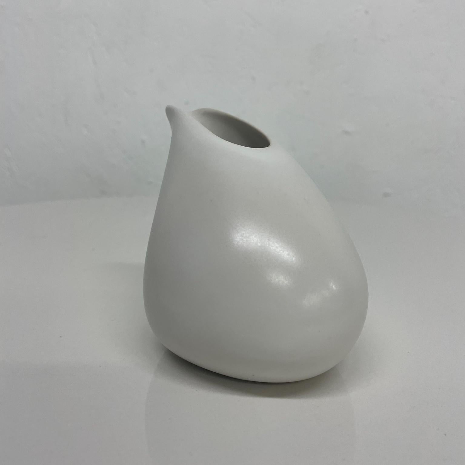 American Midcentury Modern Studio Pottery Sculptural Pearl Creamer Signed Art 1970s