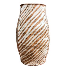 Midcentury Studio Pottery "Zebra" Vase