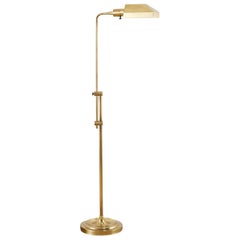 Vintage Midcentury Style Adjustable Brass Pharmacy Floor Lamp