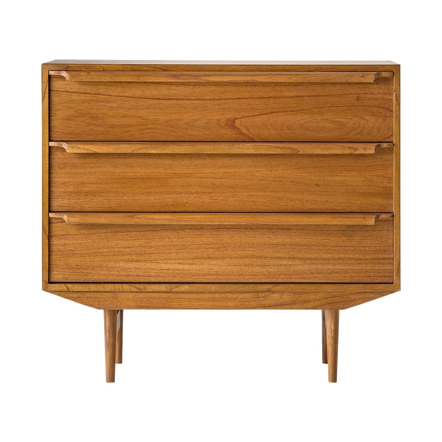 European Midcentury Style and Danish Design Wooden Chest of Drawers