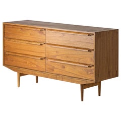 Midcentury Style and Danish Look Large Wooden Chest of Drawers
