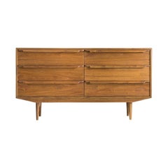 Midcentury Style and Danish Look Large Wooden Chest of Drawers