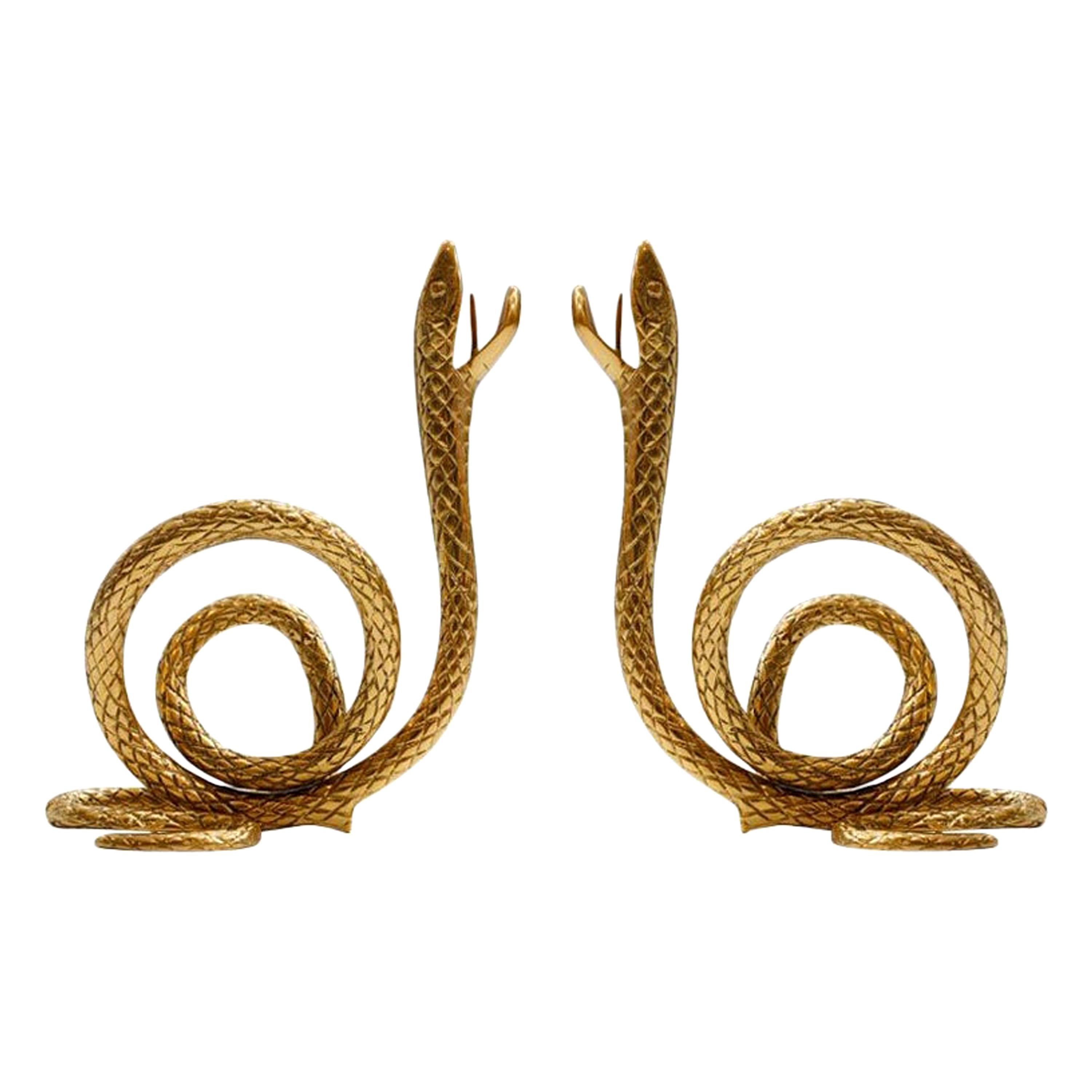 Midcentury Style Bronze Italian Pair of Candelabra