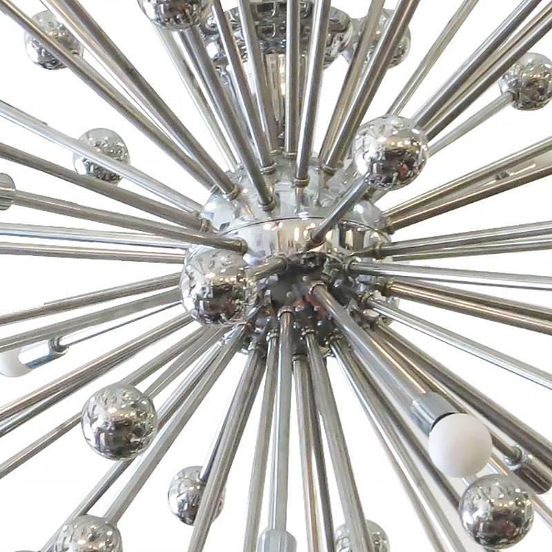 Américain Lustre Spoutnik multi-lumières de style mi-siècle chromé « VENTE MOVING SALE » en vente