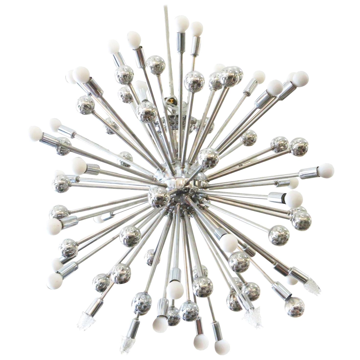Lustre Spoutnik multi-lumières de style mi-siècle chromé « VENTE MOVING SALE » en vente