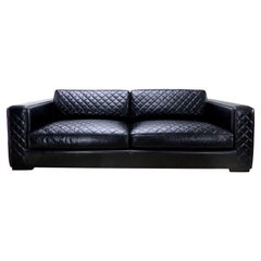 Midcentury Style Embroidered Leather Sofa by Zanaboni