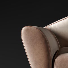 Midcentury Style, Keaton Curve Sofa, Soft Velvet and Dusty Colors, Made in Italy