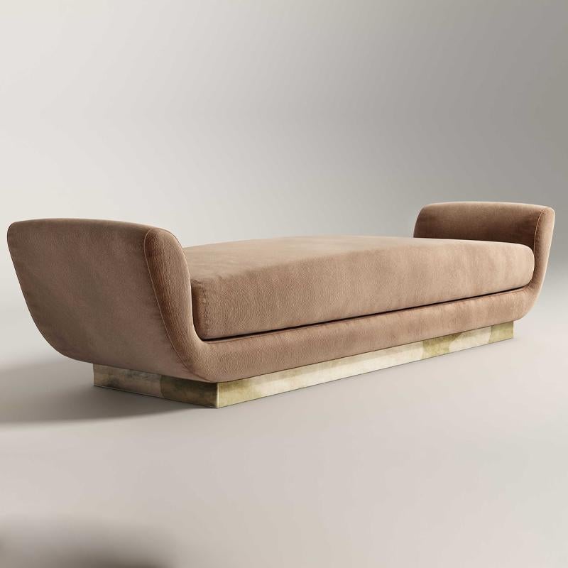 Midcentury Style, Keaton Daybed in Soft Velvet with Dusty Colors, Made in Italy In New Condition For Sale In Casalserugo, IT