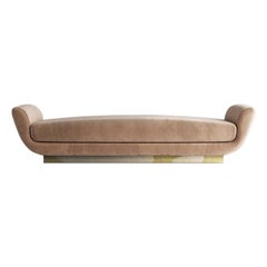 Midcentury Style, Keaton Daybed in Soft Velvet with Dusty Colors, Made in Italy