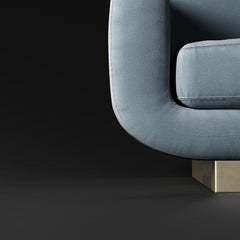 Midcentury Style, Keaton Straight Sofa, Velvet and Dusty Colors, Made in Italy