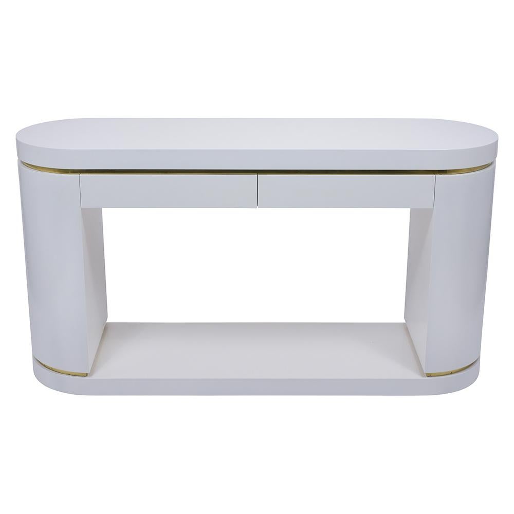 race track console table