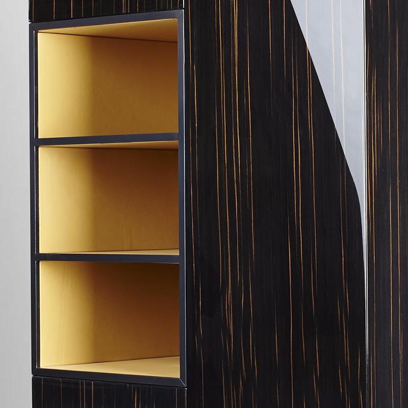 Midcentury Style, Madison Cabinet, with Ebony and Nickel, Made in Italy In New Condition For Sale In Casalserugo, IT