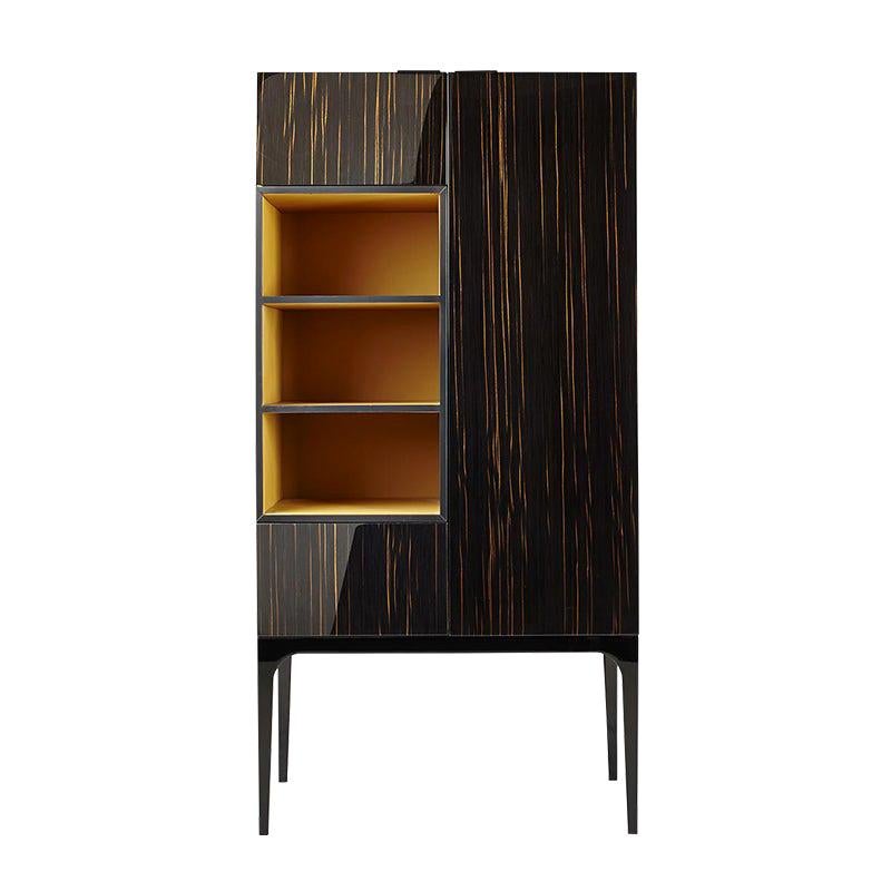 Midcentury Style, Madison Cabinet, with Ebony and Nickel, Made in Italy For Sale